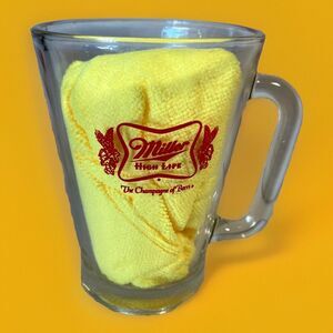 Bar Style Miller High Life Heavyweight Beer Pitcher 5x7 Inch Thick Walled 32 oz